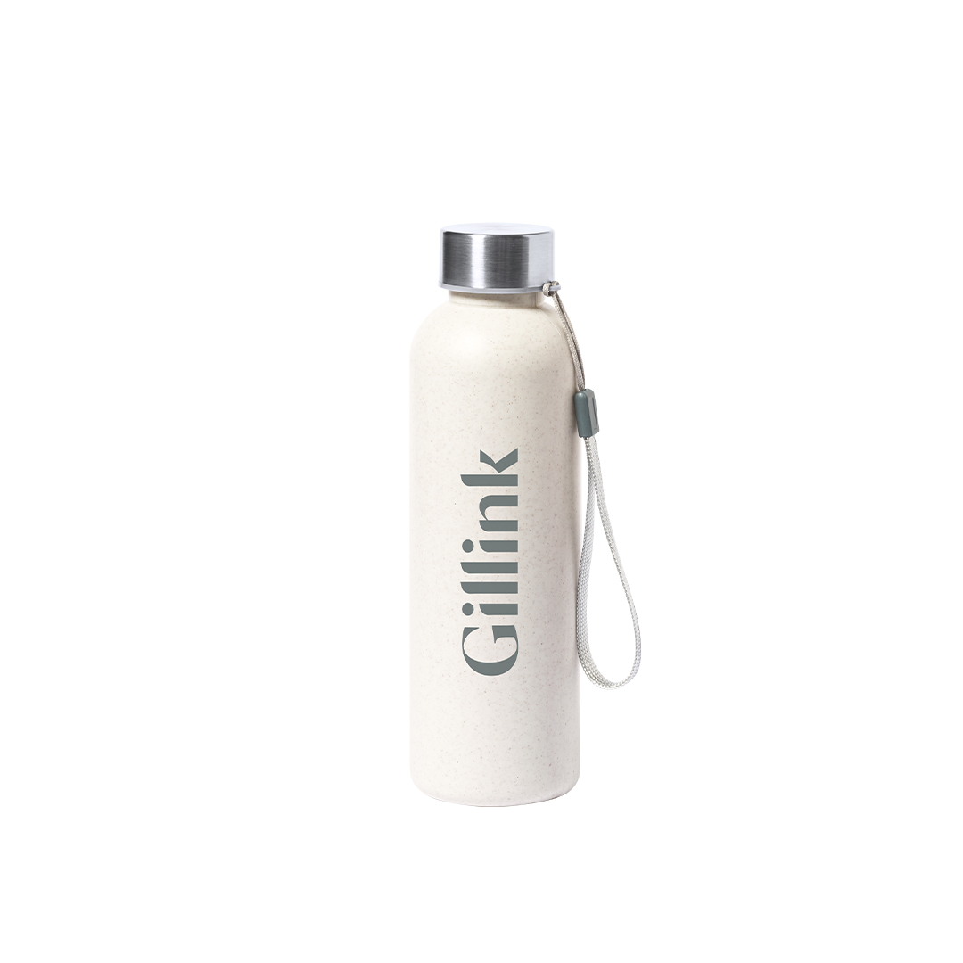 Garrafa em PE às riscas 600 ml com tampa inox Wistel