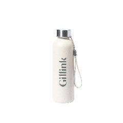 Garrafa em PE às riscas 600 ml com tampa inox Wistel