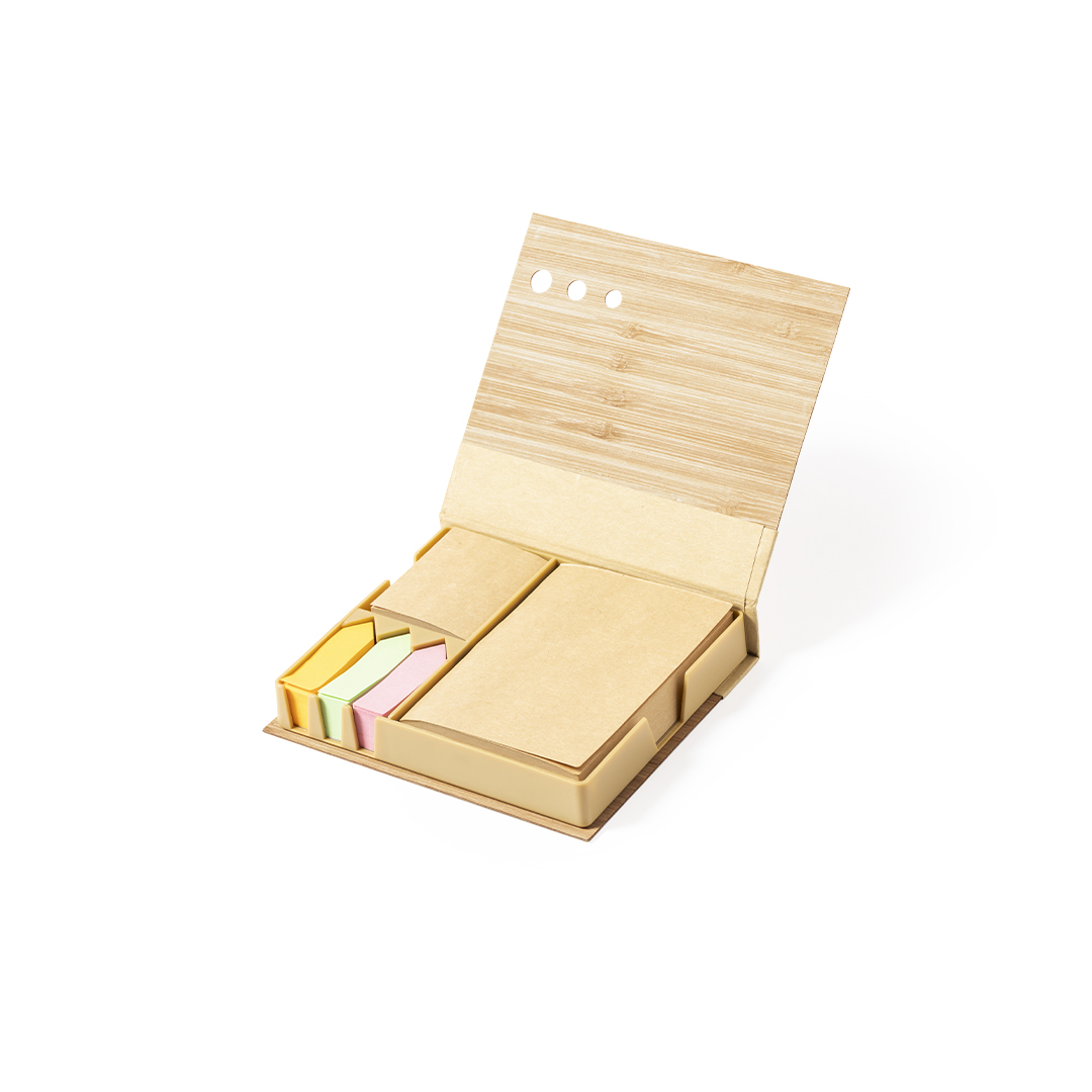 Porta-notas adesivas com capa em bambu Kokil
