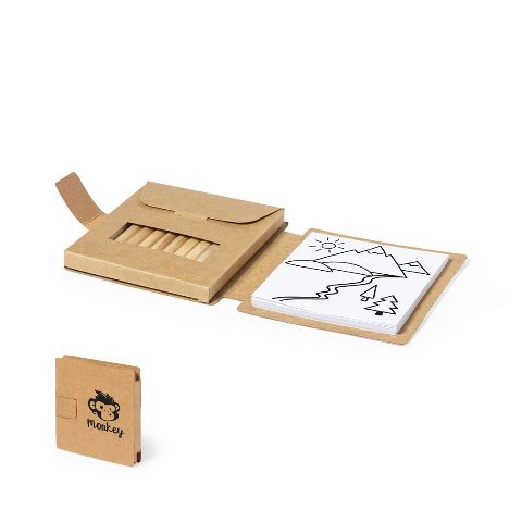 Conjunto para colorir em cartão reciclado com 12 lápis Lauglin