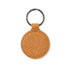 Porta-chaves em couro reciclado castanho Dontex
