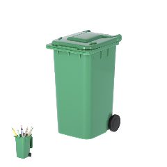 Porta-lápis em forma de contentor com rodas Organic
