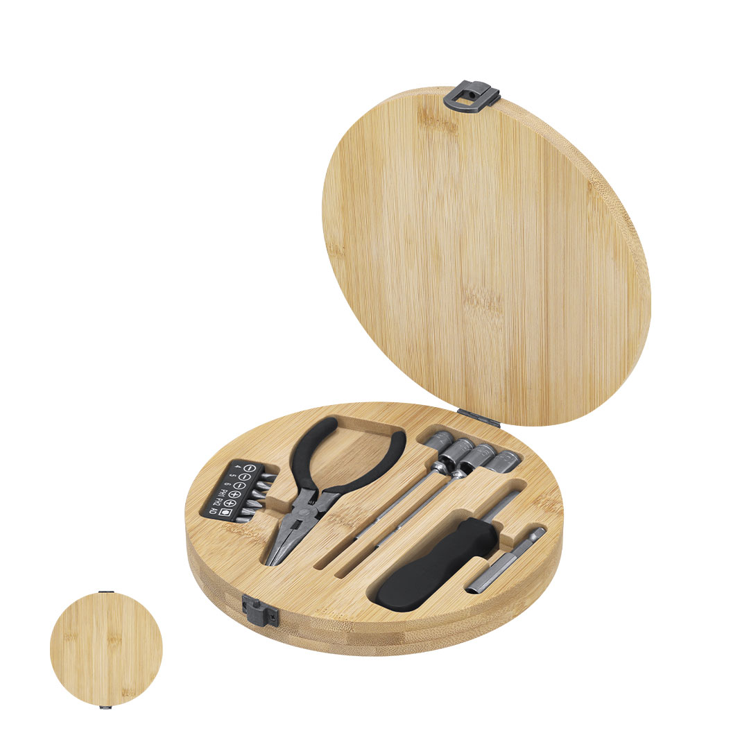 Conjunto de ferramentas em caixa de bambu 15 peças Rosen