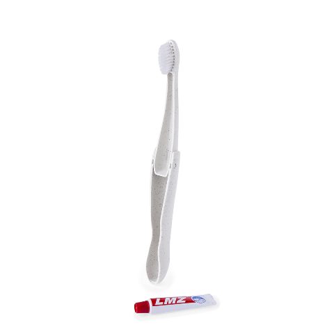 Escova de dentes dobrável em palha de trigo com pasta Amondo