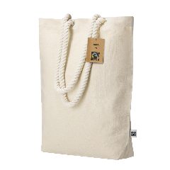 Saco em algodão Fairtrade 280 g/m² com alças de corda Hexa – foto 2