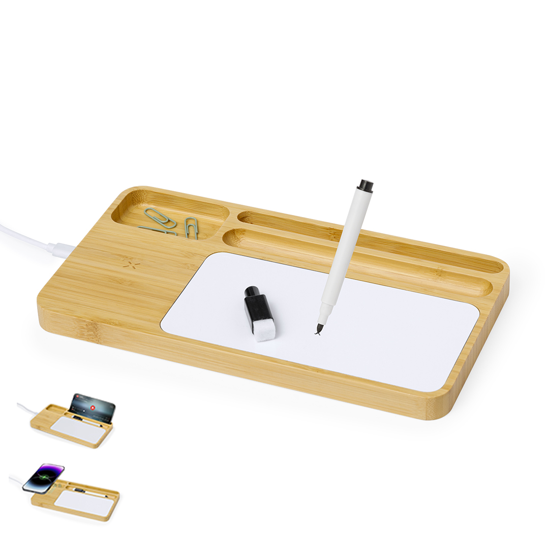 Carregador sem fios 15W com quadro branco e organizador Lautrec