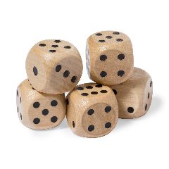 Jogo de cinco dados em madeira com estojo Atanin – foto 5
