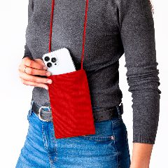 Bolsa porta-telemóvel em veludo cotelê com alça Hulak – foto 5