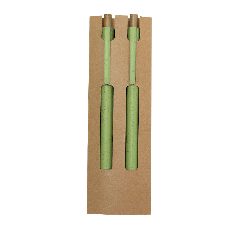 Conjunto caneta e lápis eterno em bambu e palha de trigo Okafor – foto 7