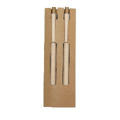 Conjunto caneta e lápis eterno em bambu e palha de trigo Okafor – foto 4