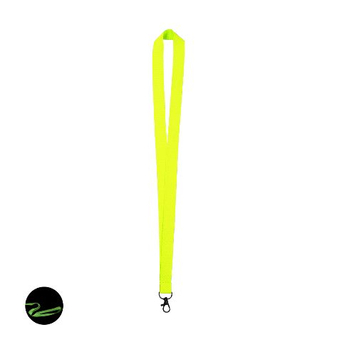 Lanyard fluorescente em poliéster com gancho giratório Cofmil