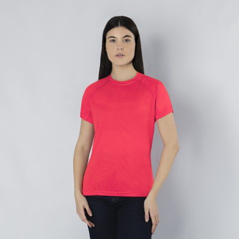 T-shirt técnica de mulher em poliéster waffle Cocker