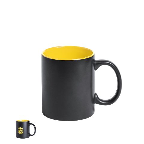 Caneca de cerâmica preta 350 ml para gravação a laser Bafy