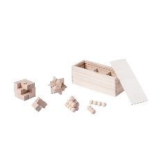 Conjunto de 3 jogos de habilidade em madeira Genium