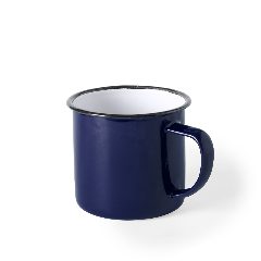 Caneca metálica vintage 380 ml com rebordo preto Wilem