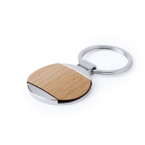 Porta-chaves em metal e madeira natural Vitolok
