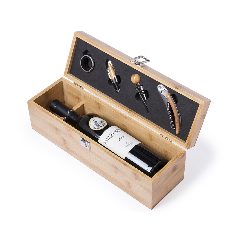 Set de vinho em bambu com acessórios inox Boriax – foto 2