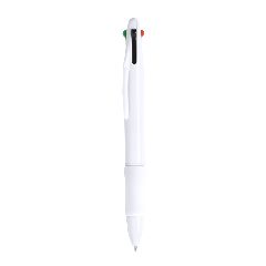 Esferográfica 4 cores em corpo branco Clessin