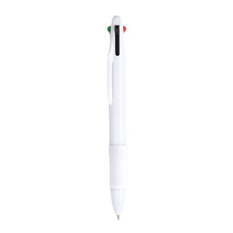 Esferográfica 4 cores em corpo branco Clessin