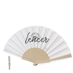 Leque em RPET com varetas em fibra de bambu Lencer