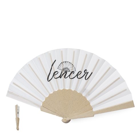Leque em RPET com varetas em fibra de bambu Lencer