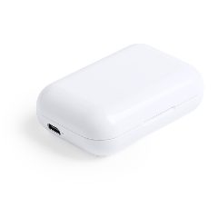 Auriculares Bluetooth brancos com base de carregamento Protex – foto 2