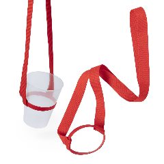 Lanyard porta-copos com fita de poliéster e suporte em silicone Frinly – foto 6