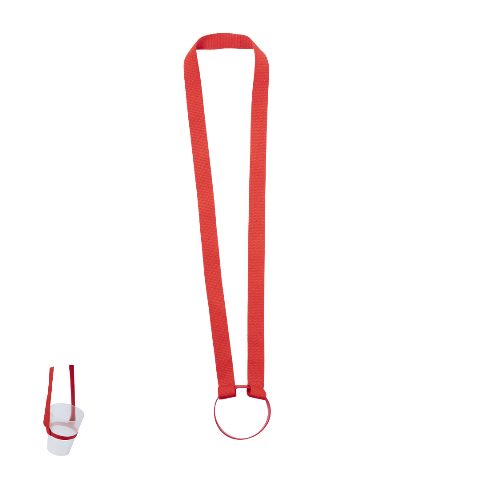 Lanyard porta-copos com fita de poliéster e suporte em silicone Frinly