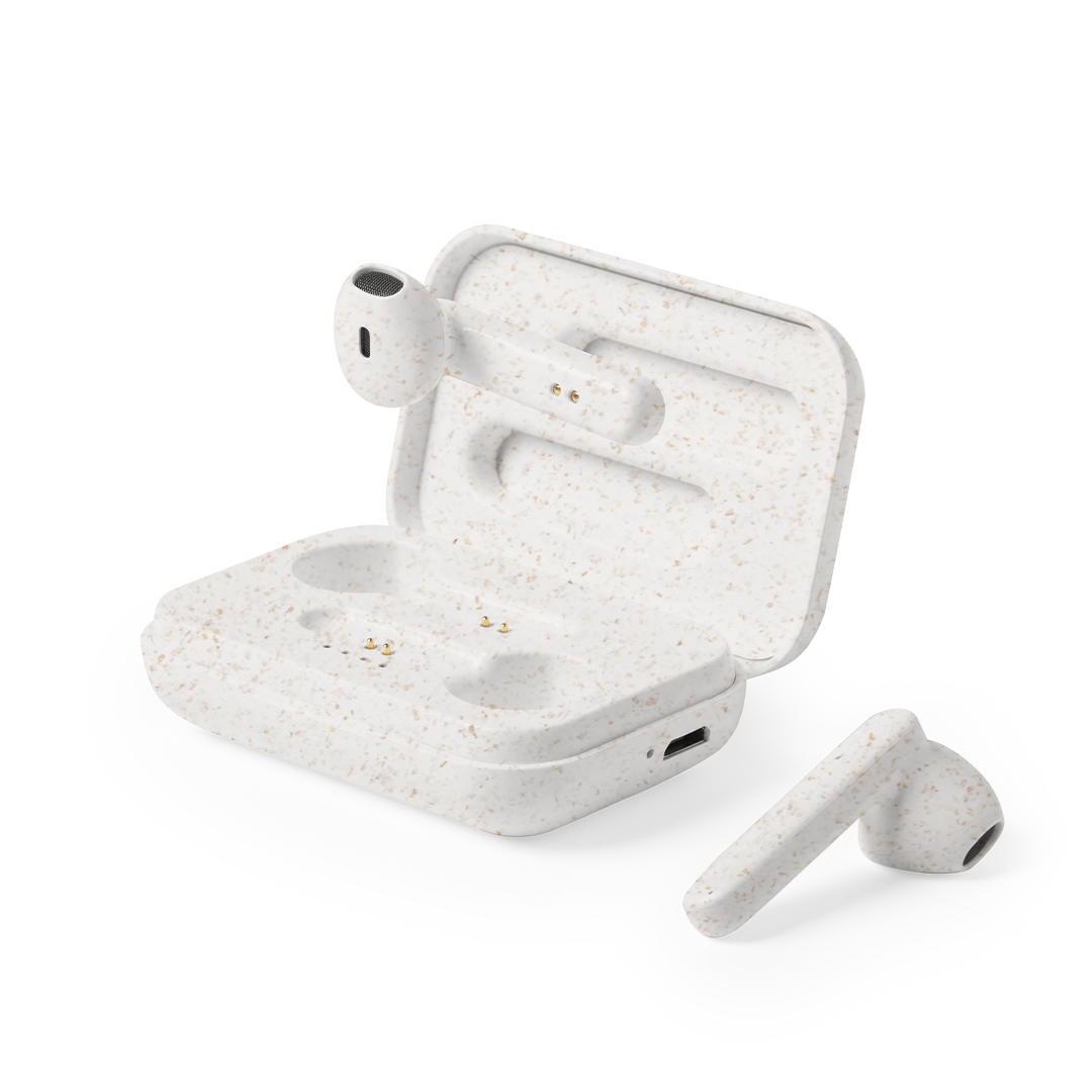 Auriculares Bluetooth em palha de trigo com estojo Vounel