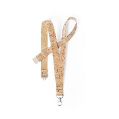 Lanyard em cortiça natural com mosquetão giratório Bespal – foto 5