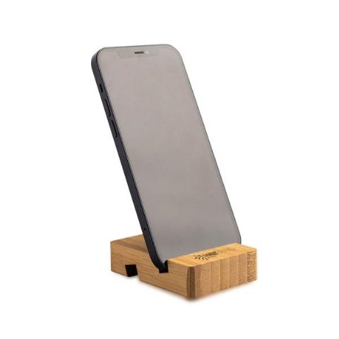 Suporte em bambu com duas ranhuras para telemóvel e tablet Bambase