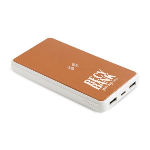 Power bank sem fios 8000 mAh em ABS e PU reciclados Recybank
