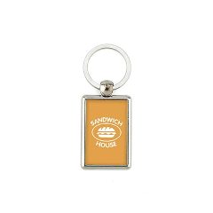 Porta-chaves retangular em metal com fotografia ML-40D