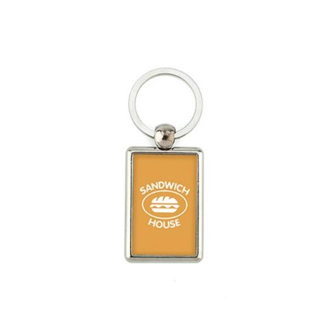 Porta-chaves retangular em metal com fotografia ML-40D