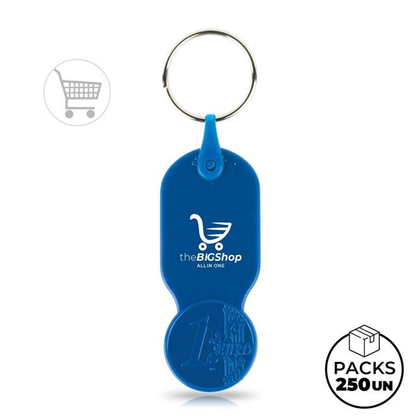 Porta-chaves com ficha de carrinho 1,00 € Key01