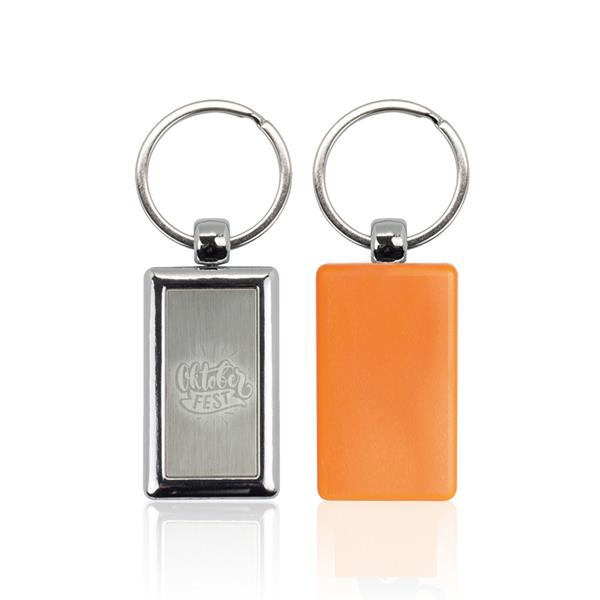 Porta-chaves retangular em plástico e metal Reckey