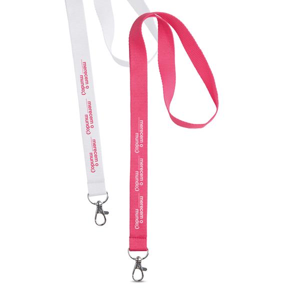 Lanyard em poliéster com mosquetão metálico Polyard