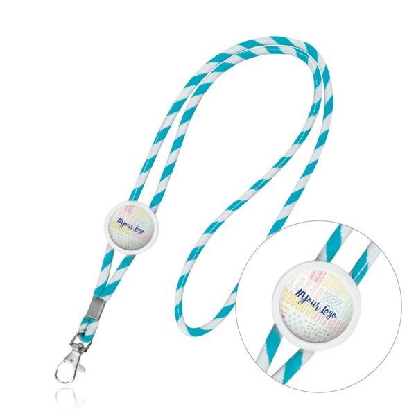 Lanyard tubular em terylene às riscas largas Lapely