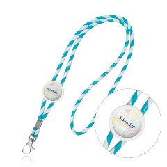 Lanyard tubular em terylene às riscas largas Lapely