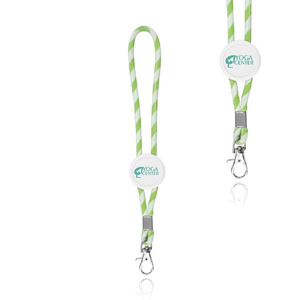 Porta-chaves tubular às riscas com mosquetão Stry