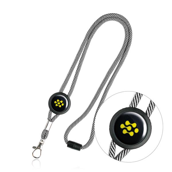 Lanyard tubular em poliéster com fecho de segurança Tep