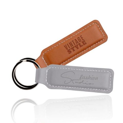 Porta-chaves em PU com argola de metal Strakey