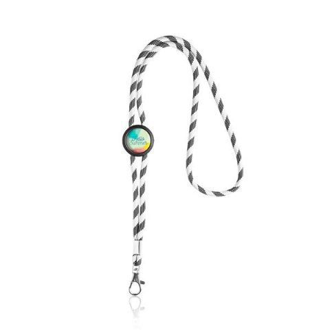 Lanyard tubular em RPET com ajustável e mosquetão Ecoyard
