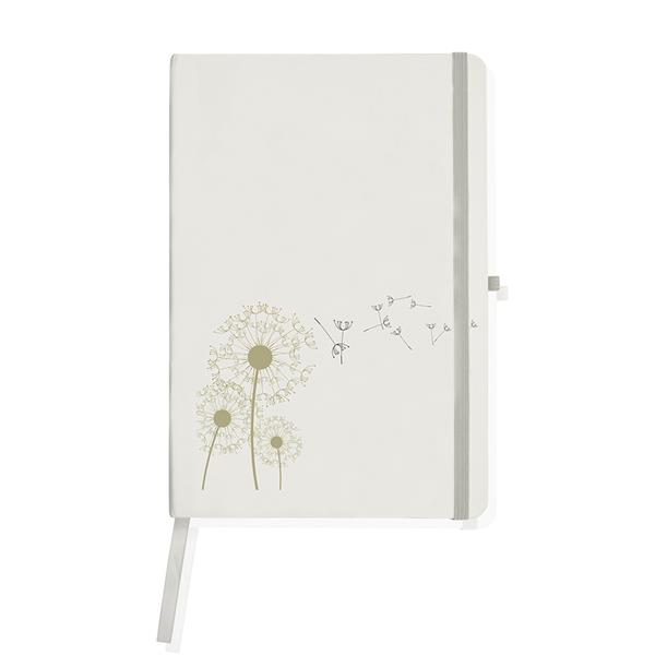 Bloco de notas A5 branco com suporte para caneta Notecolor