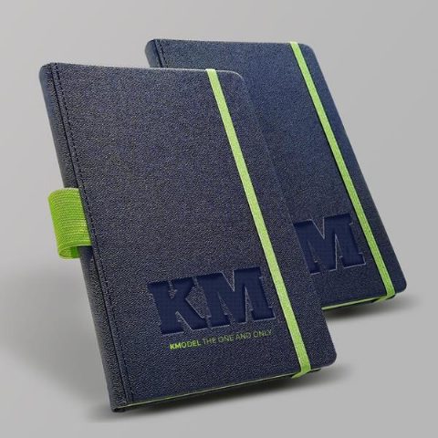 Bloco de notas A5 em PU com porta-esferográfica Exnote
