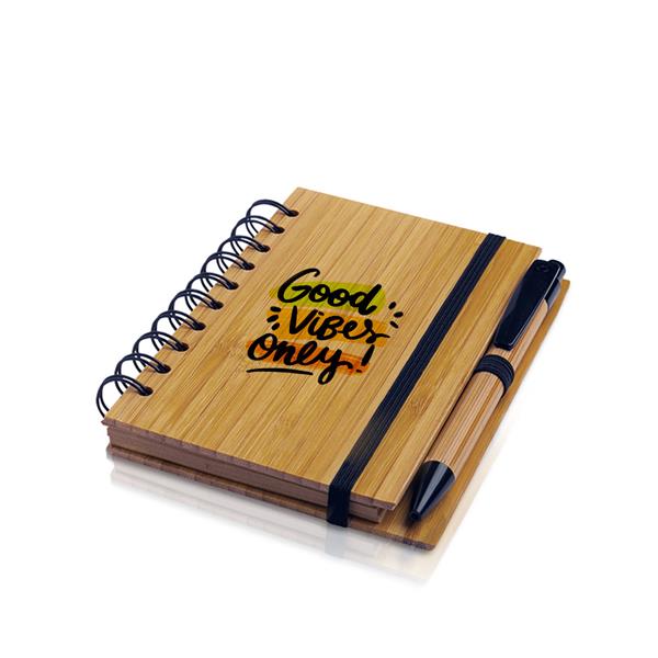 Bloco de argolas em bambu com esferográfica Bambook