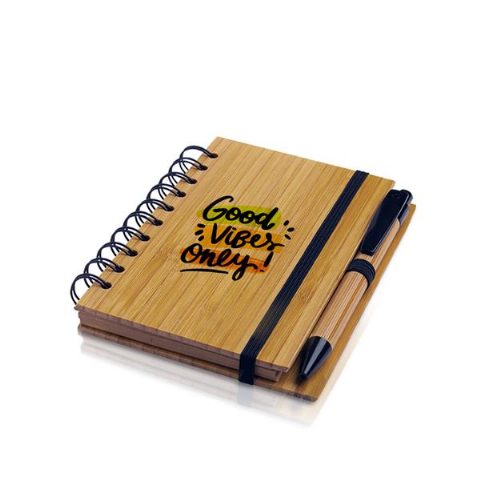 Bloco de argolas em bambu com esferográfica Bambook