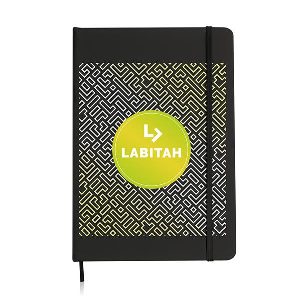 Bloco de notas A5 em PU com elástico Citynote