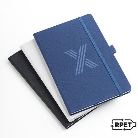 Bloco A5 em RPET com suporte para esferográfica RNote