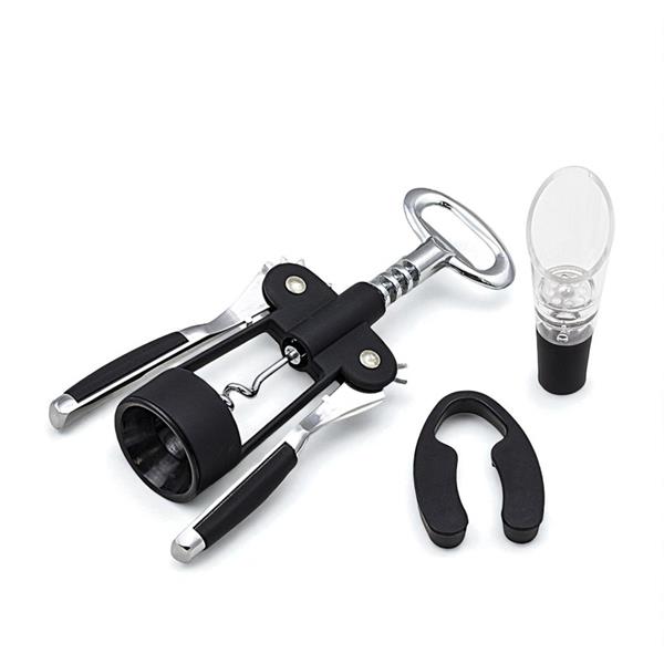 Set de vinho em aço inox com corta-cápsulas e decantador Finwine